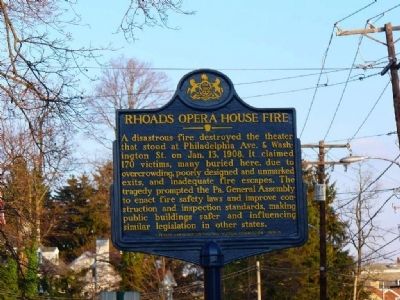 Rhoads Opera House Fire Marker image. Click for full size.