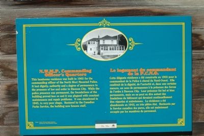 N.W.M.P. Commanding Officer’s Quarters Marker. Click for full size. N.W.M.P. Commanding Officer’s Quarters Marker image. Click for full size.