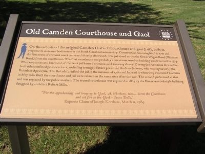 Old Camden Courthouse and Gaol Marker image. Click for full size.