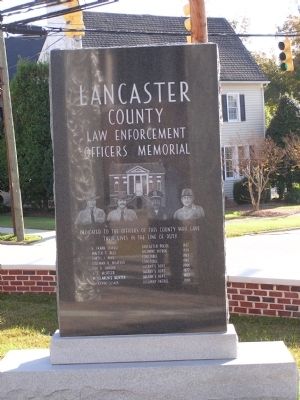 Lancaster County Law Enforcement Officers Memorial Marker image. Click for full size.