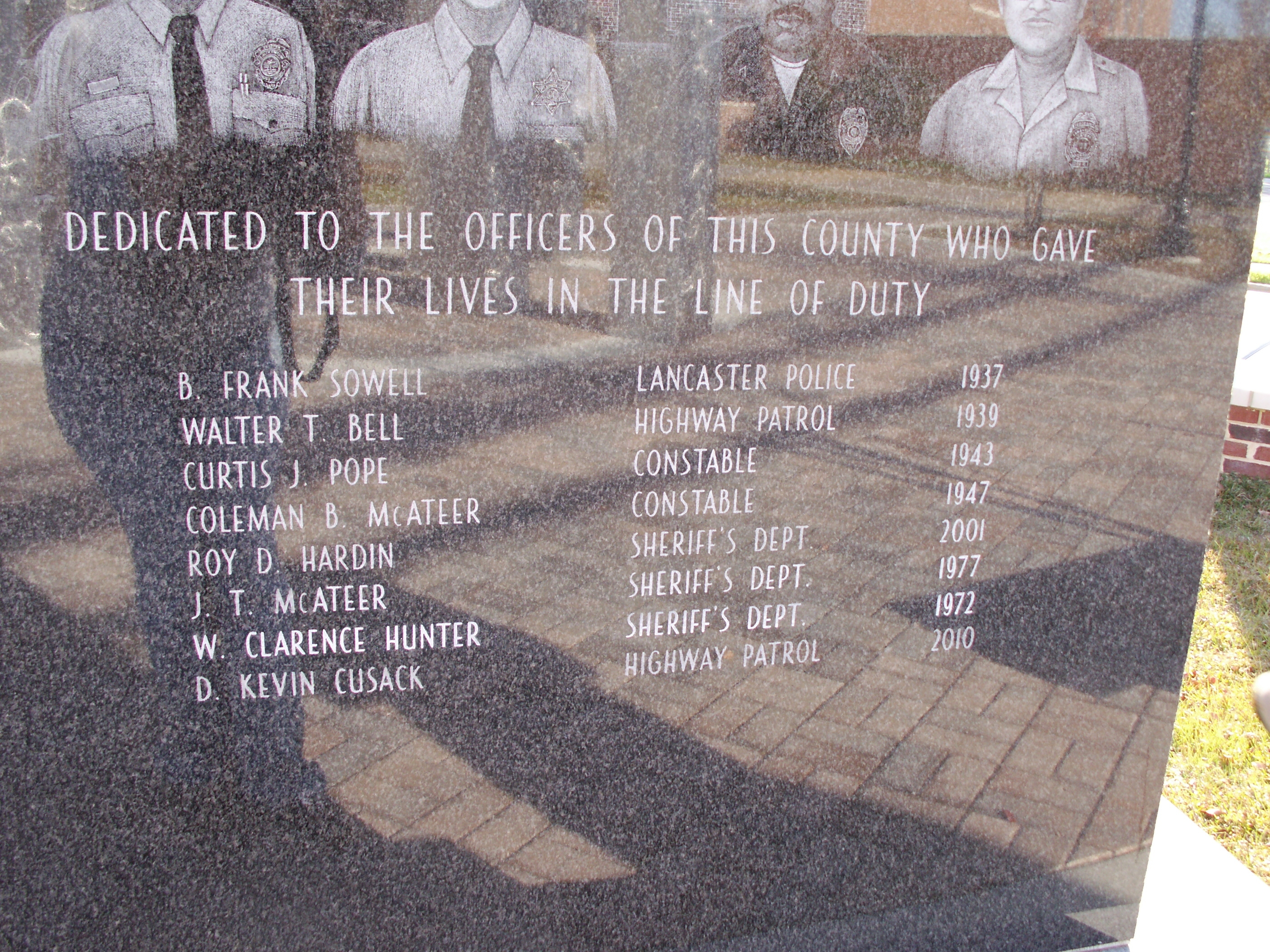 Lancaster County Law Enforcement Officers Memorial Marker