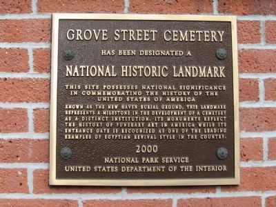 Grove Street Cemetery Marker image. Click for full size.