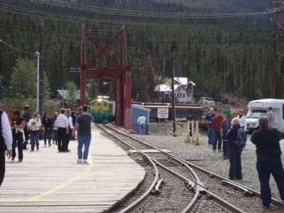 White Pass & Yukon Route Excursion Train Arriving. Click for full size. White Pass & Yukon Route Excursion Train Arriving image. Click for full size.