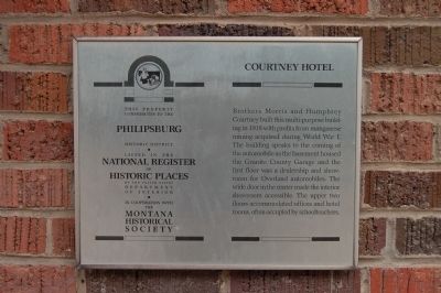 Courtney Hotel Marker image. Click for full size.