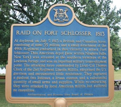 Raid on Fort Schlosser 1813 Marker image. Click for full size.