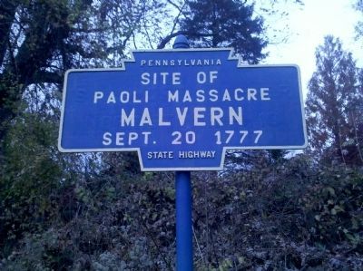 Site of Paoli Massacre Marker image. Click for full size.