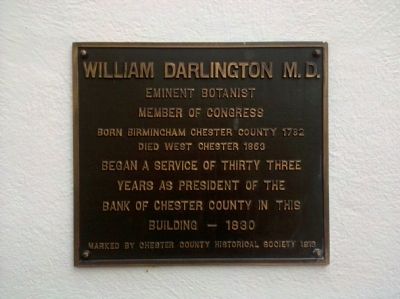 William Darlington M.D. Marker. Click for full size. William Darlington M.D. Marker image. Click for full size.