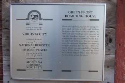 Green Front Boarding House Marker image. Click for full size.