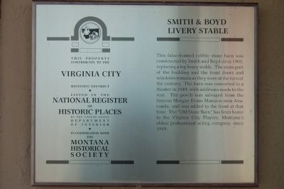 Smith & Boyd Livery Stable Marker image. Click for full size.