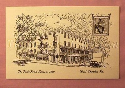 Turk’s Head Tavern Post Card found on Ebay image. Click for full size.