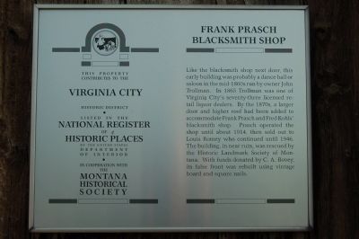 Frank Prasch Blacksmith Shop Marker image. Click for full size.