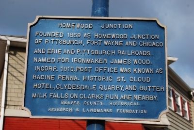 Homewood Junction Marker image. Click for full size.