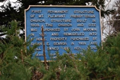 First Permanent Structure of Mt. Pleasant Presbyterian Church Marker image. Click for full size.