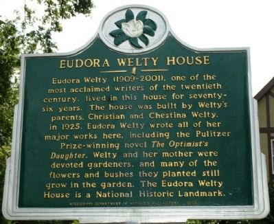 Eudora Welty House Marker image. Click for full size.