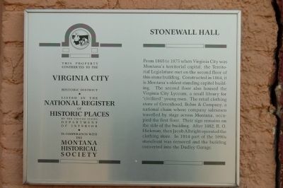 Stonewall Hall Marker image. Click for full size.