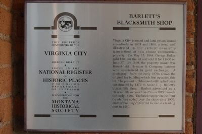 Barletts Blacksmith Shop Marker image. Click for full size.