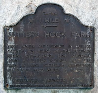 Sutter's Hock Farm Marker image. Click for full size.