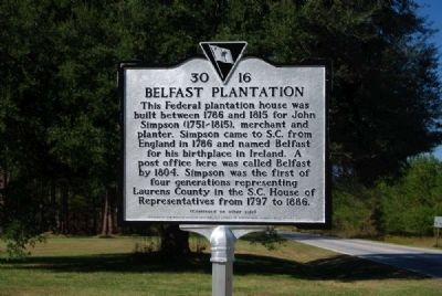 Belfast Plantation Marker<br>Front image. Click for full size.