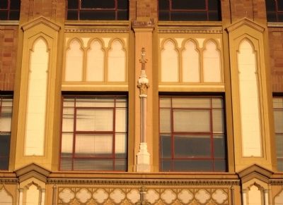 Medico-Dental Building - view of decorative terra cotta detail above the building entrance image. Click for full size.