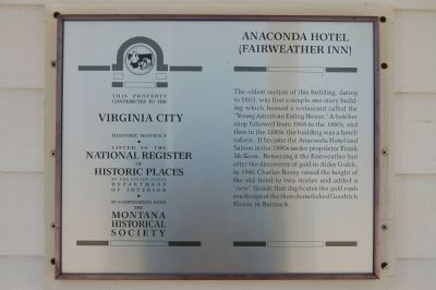 Anaconda Hotel Marker image. Click for full size.
