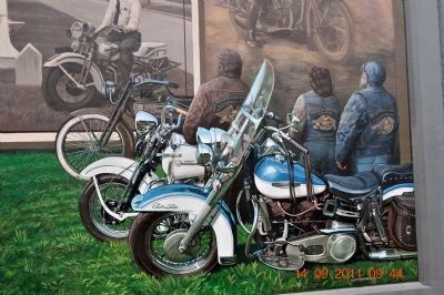 Motorcycle Mural detail image. Click for full size.