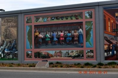 The Telephone Pioneers Marker & Switchboard Mural. Click for full size. The Telephone Pioneers Marker & Switchboard Mural image. Click for full size.