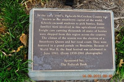 Paducah the Strawberry Capital Marker image. Click for full size.