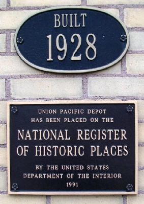 Union Pacific Depot NRHP Marker image. Click for full size.