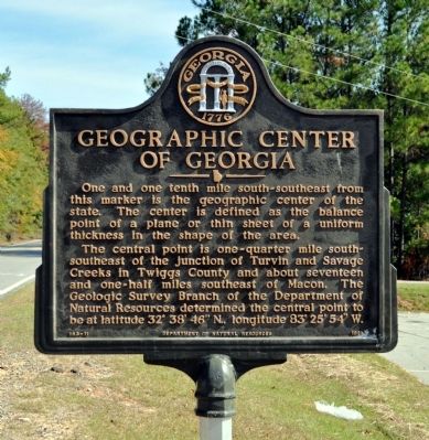 Geographic Center of Georgia Marker image. Click for full size.