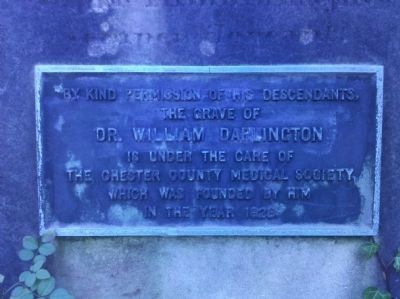 William Darlington M.D. Grave Plaque image. Click for full size.
