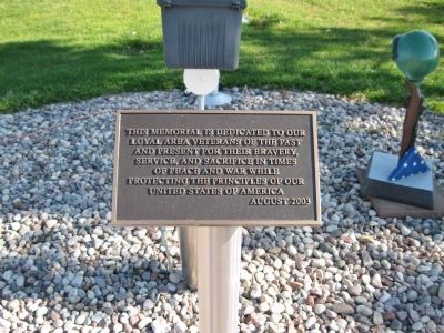 Loyal Veterans Memorial Plaque. Click for full size. Loyal Veterans Memorial Plaque image. Click for full size.