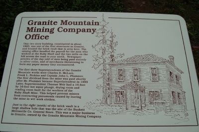 Granite Mountain Mining Company Office Marker image. Click for full size.