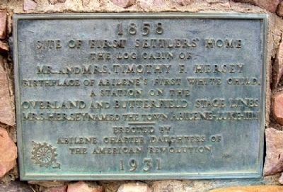 Site of First Settlers' Home Marker image. Click for full size.