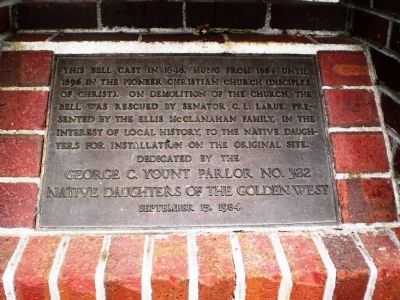 The Pioneer Christian Church Bell Marker image. Click for full size.