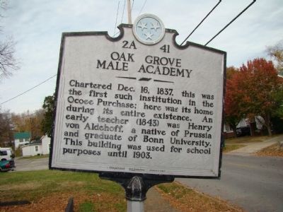 Oak Grove Male Academy Marker image. Click for full size.