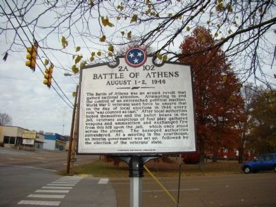 Battle of Athens Marker image. Click for full size.