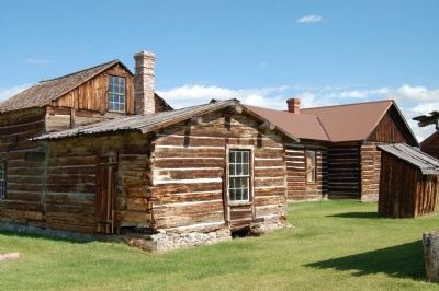 Montana’s Oldest Standing School, on the left. image. Click for full size.