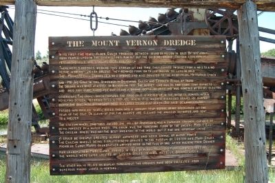 The Mount Vernon Dredge Marker image. Click for full size.