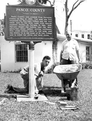 Pasco County Marker Installation image. Click for full size.