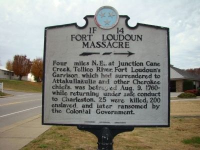 Fort Loudoun Massacre Marker image. Click for full size.
