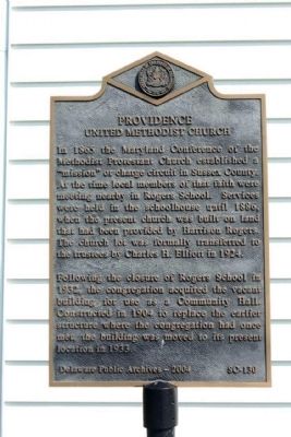 Providence United Methodist Church Marker image. Click for full size.