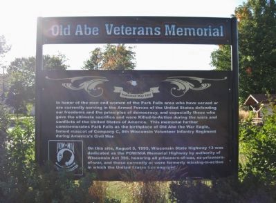 Park Falls Veterans Memorial Marker image. Click for full size.