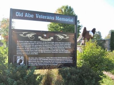 Park Falls Veterans Memorial and Marker. Click for full size. Park Falls Veterans Memorial and Marker image. Click for full size.