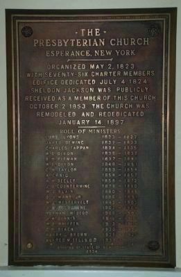 The Presbyterian Church Plaque image. Click for full size.