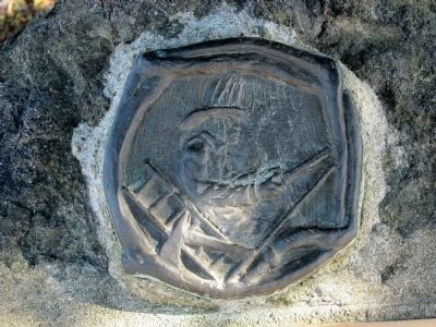 Relief of fireman above the marker image. Click for full size.