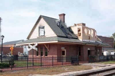Georgetown Train Station repairs from May 2011 fire damages image. Click for more information.
