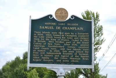 Historic Lake Islands - Samuel De Champlain Marker image. Click for full size.