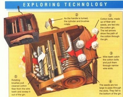 The Cotton Gin, invented by Eli Whitney. Click for full size. The Cotton Gin, invented by Eli Whitney image. Click for full size.