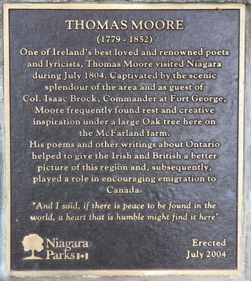 Thomas Moore (1779 - 1852) Marker image. Click for full size.
