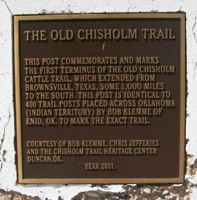 The Old Chisholm Trail Marker image. Click for full size.